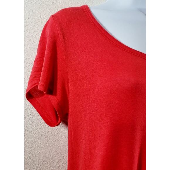 Workshop Andrea Jovine Orange Asymmetrical Hem Top Large Lightweight Soft Flowy - Picture 5 of 5